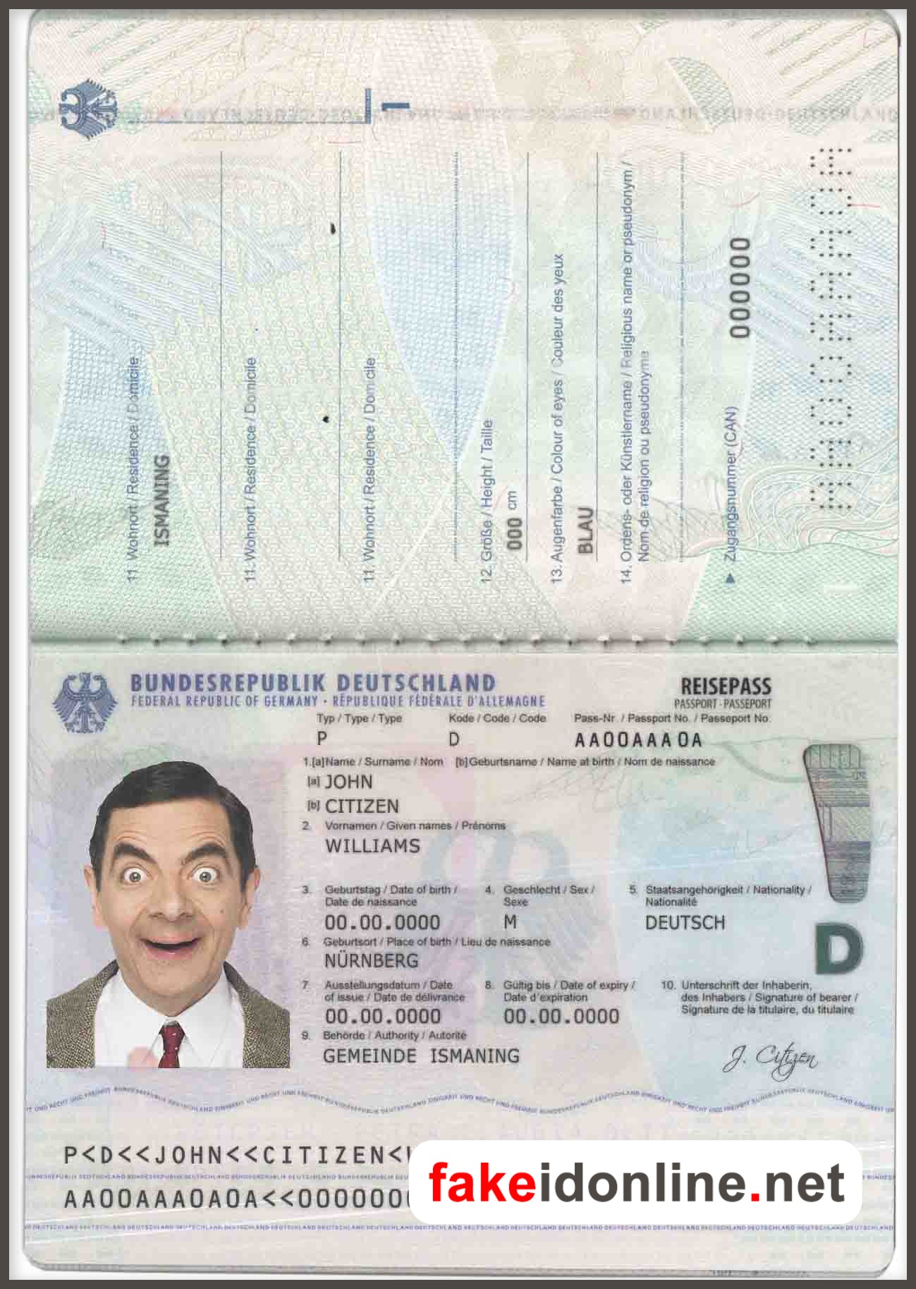 Germany Passport Template PSD V2